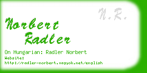 norbert radler business card